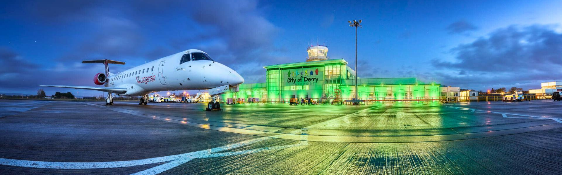 City of Derry Web Airport at Night